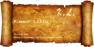 Kummer Lilla névjegykártya